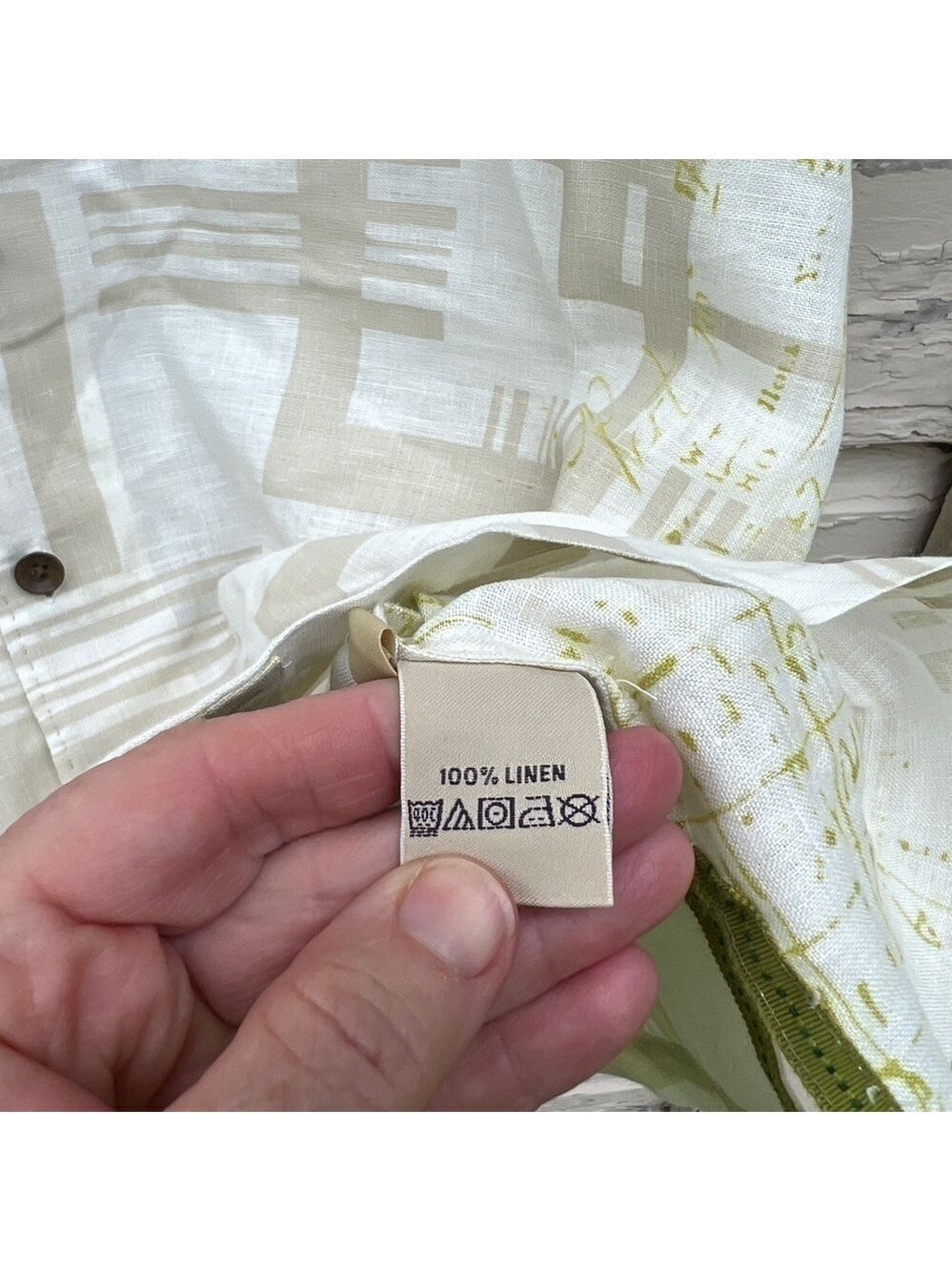 Tommy Bahama Island Estate Linen Beachy Vacation Geometric Buttondown Shirt L - Picture 8 of 12